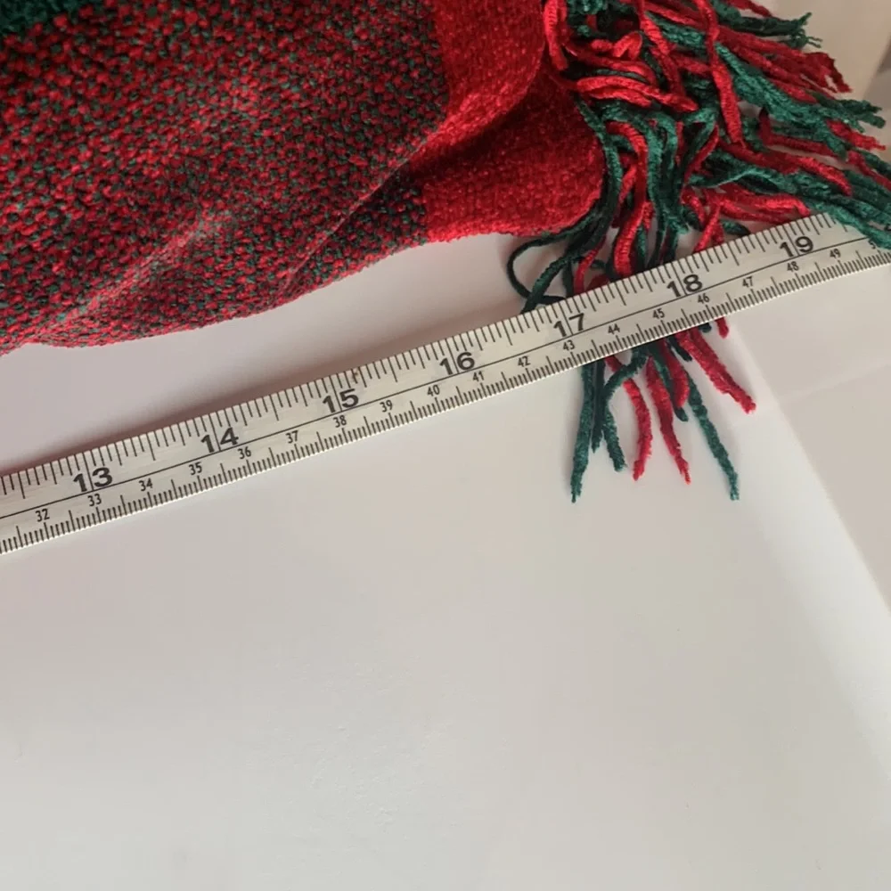 Christmas fringed pillow 18x12 very soft